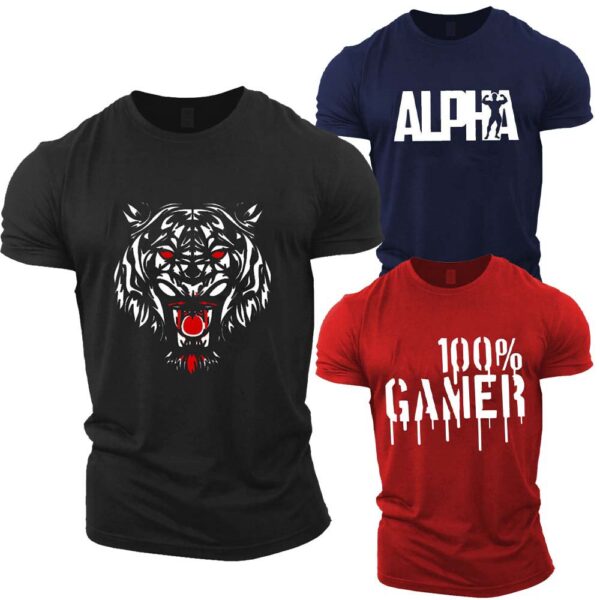 Pack of 3 Alpha Gamer Lion T-Shirt